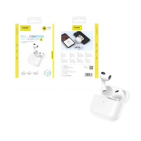 FONENG BL500 WIRELESS EARPHONES WITH CHARGING CASE WHITE FONENG BL500 WIRELESS EARPHONES WITH CHARGING CASE WHITE